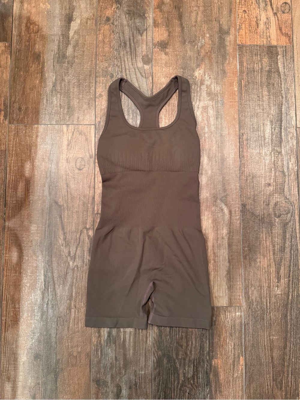 Aurola Seamless Brown Racerback Shapewear Romper